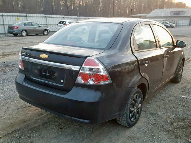 KL1TD5DE5BB190199 - 2011 CHEVROLET AVEO LS BLACK photo 4