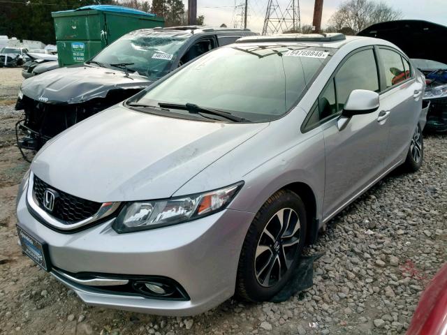 2HGFB2F99DH539600 - 2013 HONDA CIVIC EXL SILVER photo 2