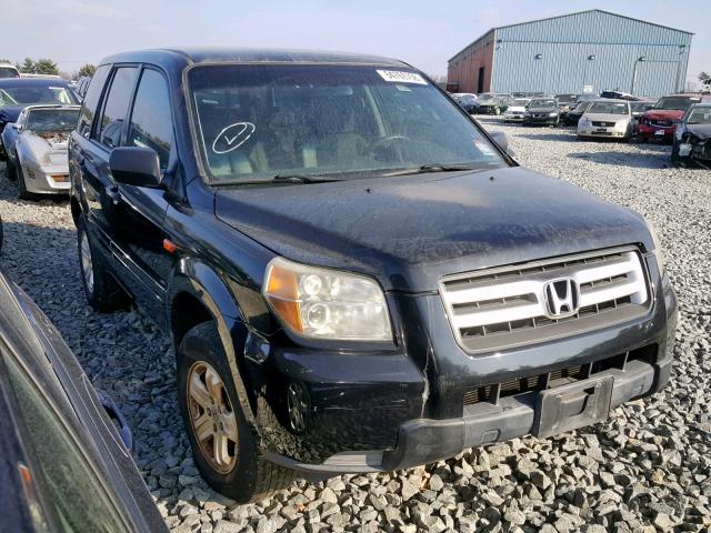 5FNYF28137B030373 - 2007 HONDA PILOT LX BLACK photo 1