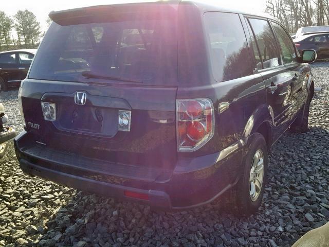 5FNYF28137B030373 - 2007 HONDA PILOT LX BLACK photo 4