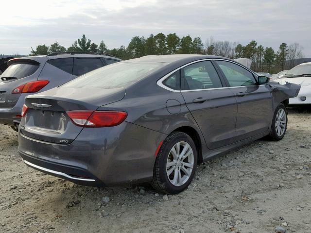 1C3CCCAB0FN654261 - 2015 CHRYSLER 200 LIMITE GRAY photo 4