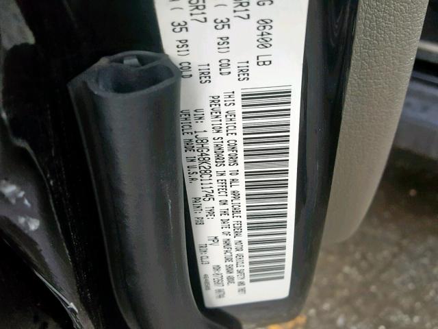 1J8HG48K28C111745 - 2008 JEEP COMMANDER BLACK photo 10