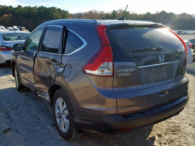 5J6RM3H70CL007512 - 2012 HONDA CR-V EXL BROWN photo 3