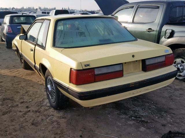 1FABP40A8KF171170 - 1989 FORD MUSTANG LX YELLOW photo 3