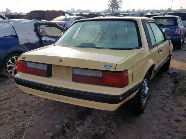 1FABP40A8KF171170 - 1989 FORD MUSTANG LX YELLOW photo 4