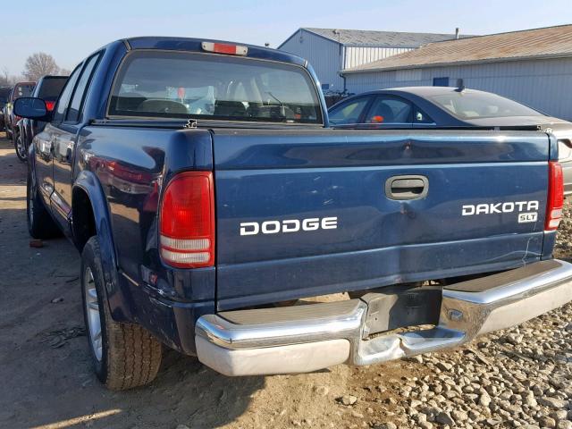 1D7HL48X53S304006 - 2003 DODGE DAKOTA QUA BLACK photo 3