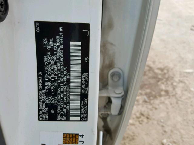 JTLKT324550188110 - 2005 TOYOTA SCION XB Ақ фото 10