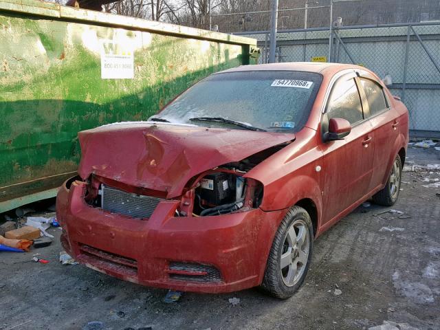 KL1TG566X7B066112 - 2007 CHEVROLET AVEO LT RED photo 2