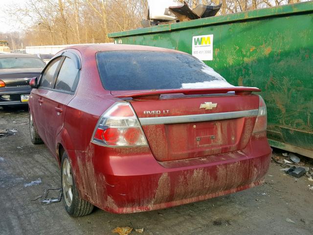 KL1TG566X7B066112 - 2007 CHEVROLET AVEO LT RED photo 3