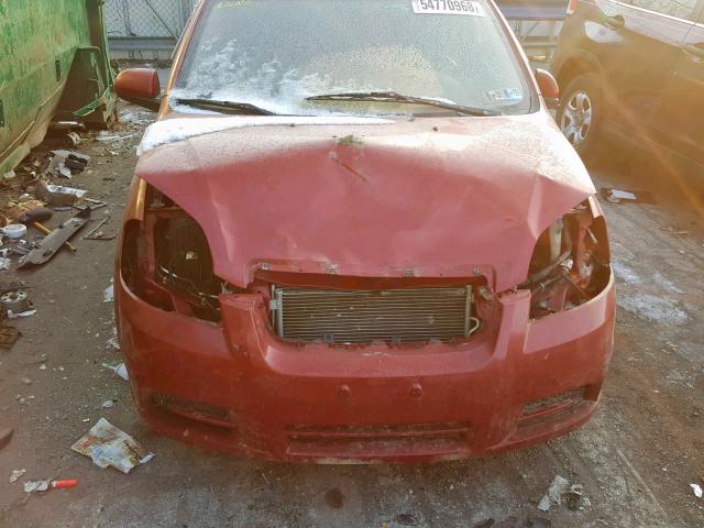 KL1TG566X7B066112 - 2007 CHEVROLET AVEO LT RED photo 7