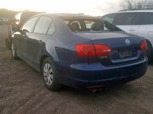 3VW1K7AJ3EM359729 - 2014 VOLKSWAGEN JETTA BASE 蓝色 照片 3