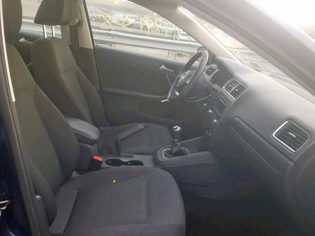 3VW1K7AJ3EM359729 - 2014 VOLKSWAGEN JETTA BASE 蓝色 照片 5