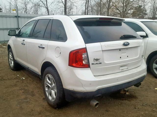 2FMDK4JC0BBA01979 - 2011 FORD EDGE SEL WHITE photo 3