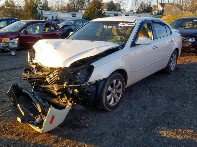 KNAGE123375154421 - 2007 KIA OPTIMA WHITE photo 2