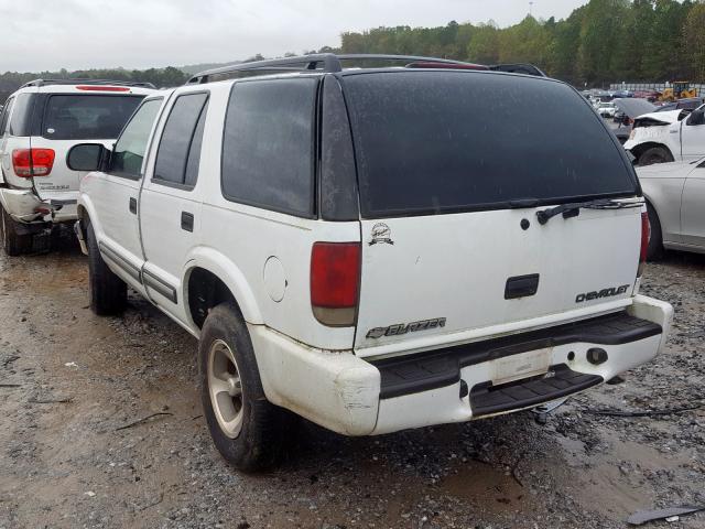 1GNCS13W912134015 - 2001 CHEVROLET BLAZER WHITE photo 3