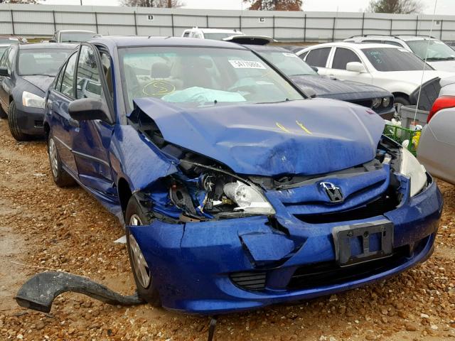 1HGES16334L024418 - 2004 HONDA CIVIC DX V BLUE photo 1