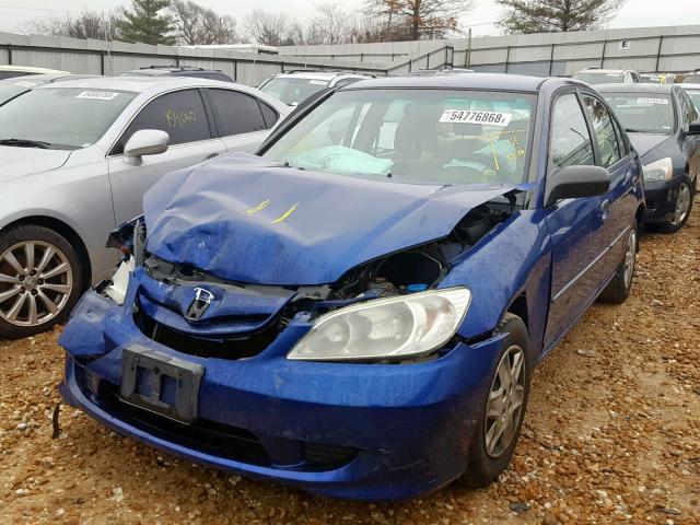 1HGES16334L024418 - 2004 HONDA CIVIC DX V BLUE photo 2