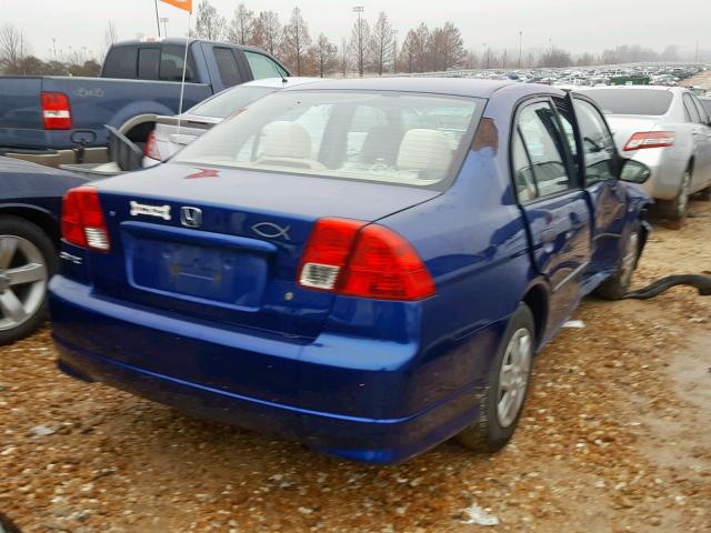 1HGES16334L024418 - 2004 HONDA CIVIC DX V BLUE photo 4