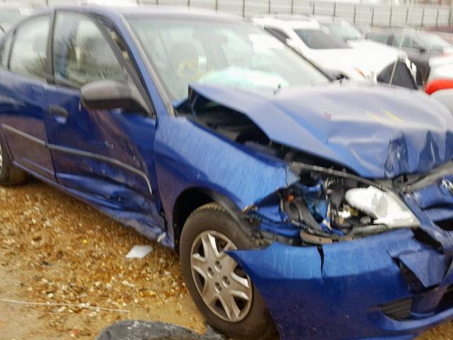 1HGES16334L024418 - 2004 HONDA CIVIC DX V BLUE photo 9