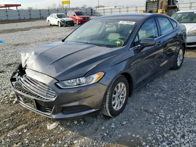 3FA6P0G72FR244675 - 2015 FORD FUSION S GRAY photo 2