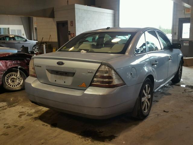 1FAHP24W18G110508 - 2008 FORD TAURUS SEL BLUE photo 4