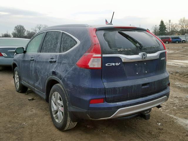 5J6RM4H78GL061975 - 2016 HONDA CR-V EXL BLUE photo 3