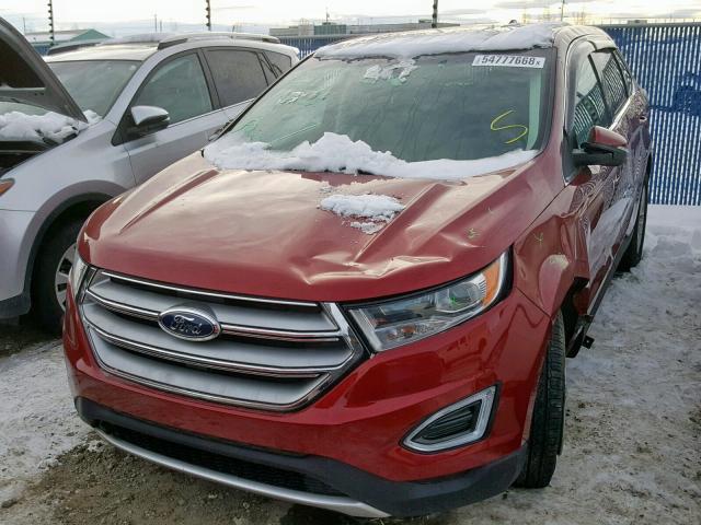 2FMPK4J93JBB76436 - 2018 FORD EDGE SEL RED photo 2