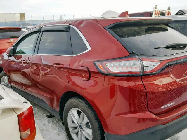 2FMPK4J93JBB76436 - 2018 FORD EDGE SEL RED photo 3