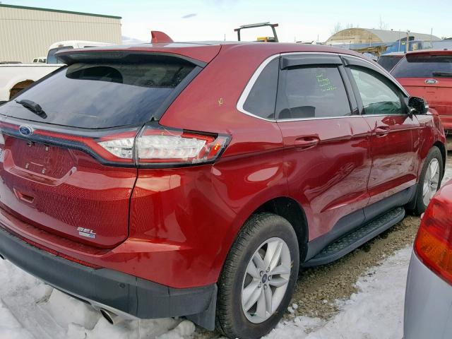 2FMPK4J93JBB76436 - 2018 FORD EDGE SEL RED photo 4