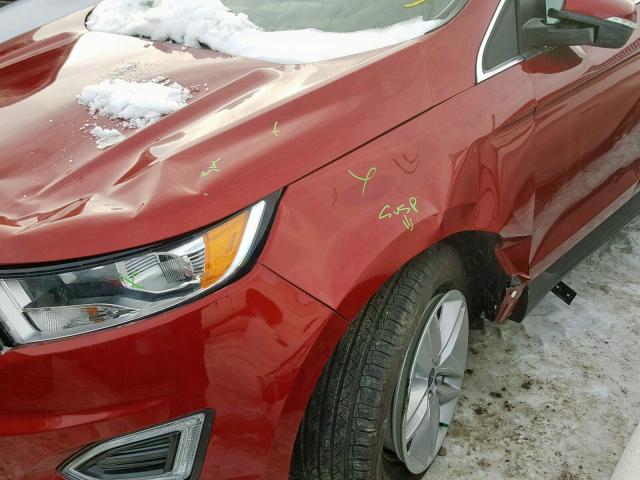 2FMPK4J93JBB76436 - 2018 FORD EDGE SEL RED photo 9