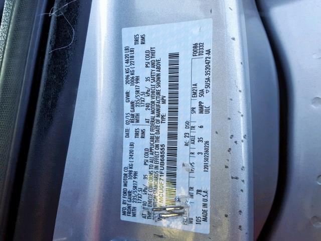 1FMCU0F71FUB68555 - 2015 FORD ESCAPE S SILVER photo 10