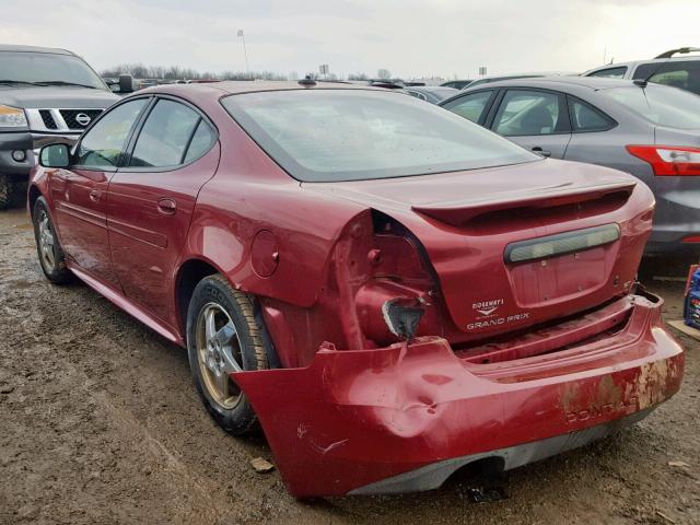 2G2WS522141109808 - 2004 PONTIAC GRAND PRIX ბურგუნდია ფოტო 3