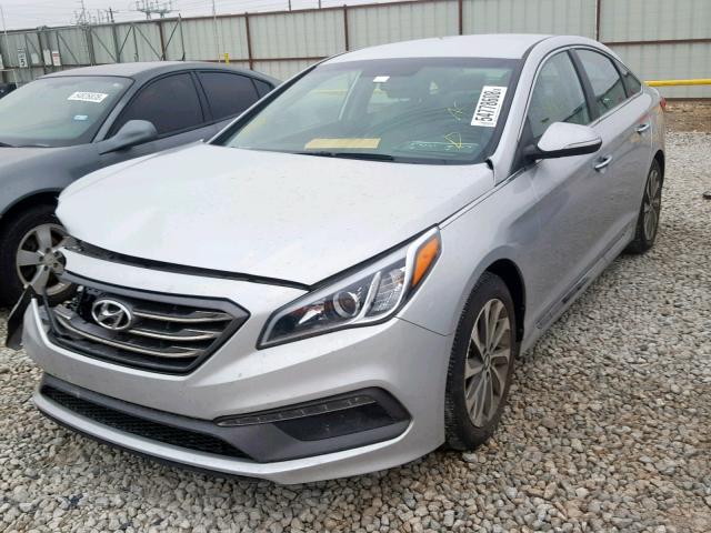 5NPE34AF6FH127161 - 2015 HYUNDAI SONATA SPO SILVER photo 2