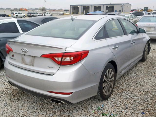 5NPE34AF6FH127161 - 2015 HYUNDAI SONATA SPO SILVER photo 4