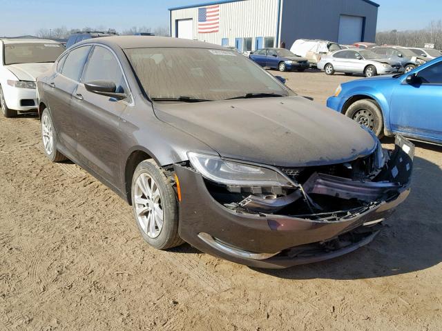 1C3CCCAB6FN613326 - 2015 CHRYSLER 200 LIMITE GRAY photo 1