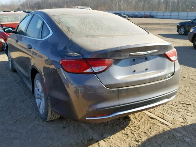 1C3CCCAB6FN613326 - 2015 CHRYSLER 200 LIMITE GRAY photo 3