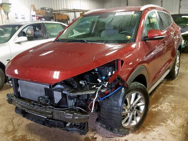 KM8J3CA24HU421992 - 2017 HYUNDAI TUCSON LIM MAROON photo 2