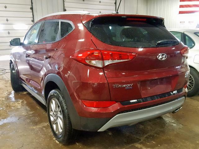 KM8J3CA24HU421992 - 2017 HYUNDAI TUCSON LIM MAROON photo 3