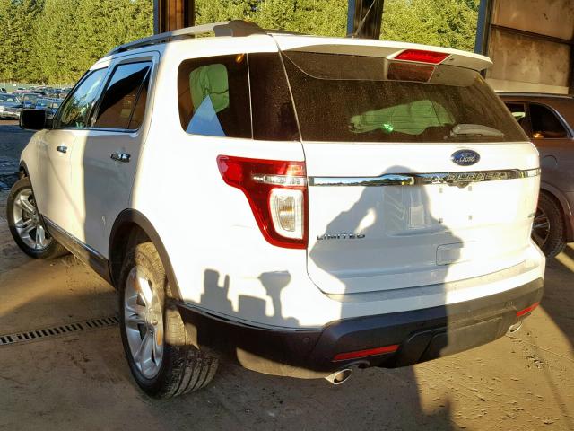 1FM5K8F86EGB67887 - 2014 FORD EXPLORER L WHITE photo 3