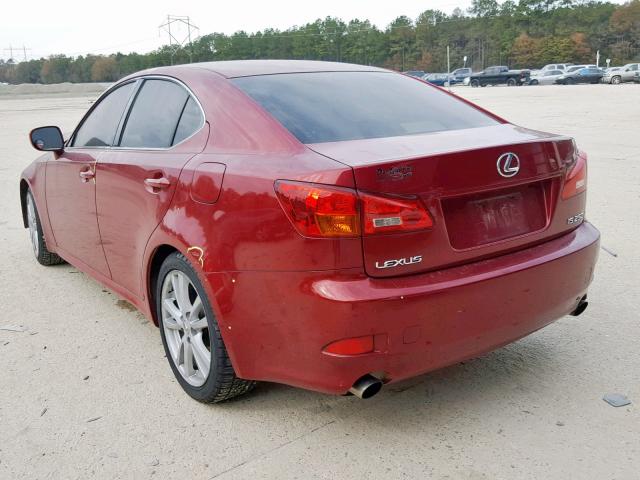 JTHBK262262012427 - 2006 LEXUS IS 250 MAROON photo 3