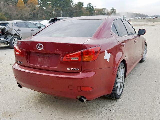 JTHBK262262012427 - 2006 LEXUS IS 250 MAROON photo 4