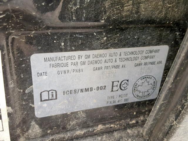 KL1TJ62684B209857 - 2004 CHEVROLET AVEO LS BLACK photo 10