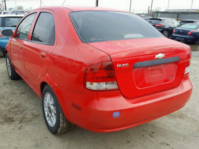 KL1TD52624B198226 - 2004 CHEVROLET AVEO RED photo 3