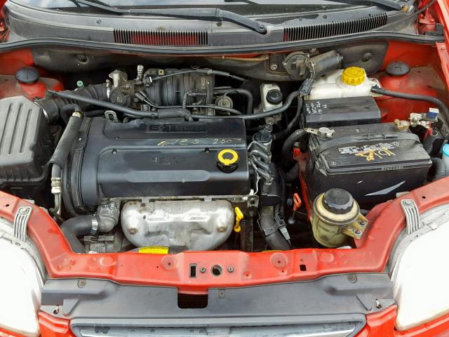 KL1TD52624B198226 - 2004 CHEVROLET AVEO RED photo 7