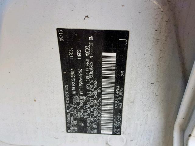 JTLZE4FEXFJ075766 - 2015 TOYOTA SCION XB Ақ фото 10