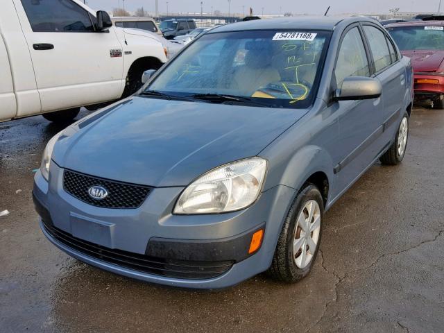 KNADE123666035502 - 2006 KIA RIO BLUE photo 2