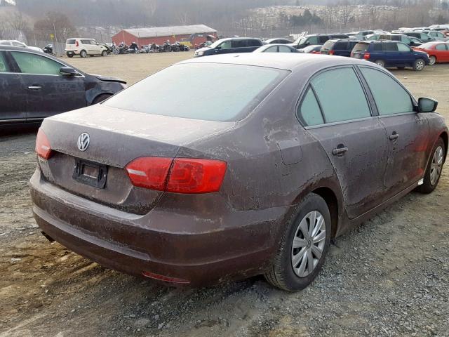 3VW1K7AJ7EM321923 - 2014 VOLKSWAGEN JETTA BASE BROWN photo 4