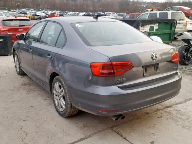 3VW3A7AJ7FM228977 - 2015 VOLKSWAGEN JETTA TDI GRAY photo 3