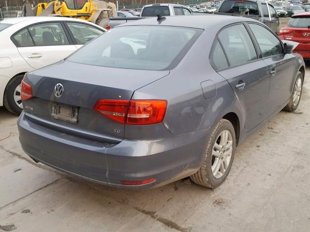 3VW3A7AJ7FM228977 - 2015 VOLKSWAGEN JETTA TDI GRAY photo 4