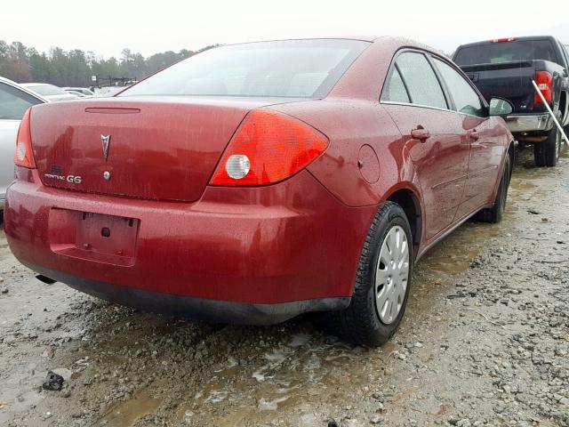 1G2ZF57B384268656 - 2008 PONTIAC G6 VALUE L BURGUNDY photo 4